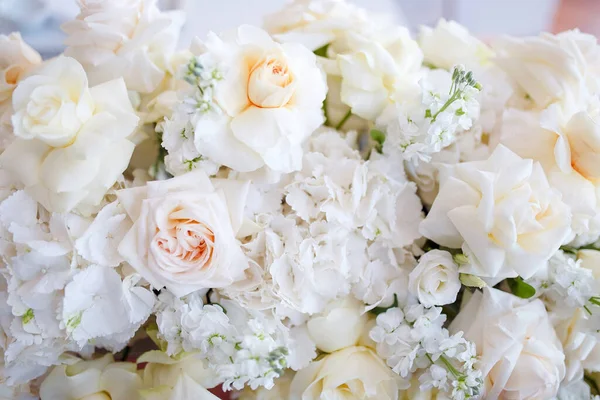 Large Bouquet White Roses Texture — Stock Photo, Image