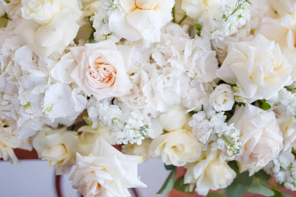 Large Bouquet White Roses Texture — Stock Photo, Image