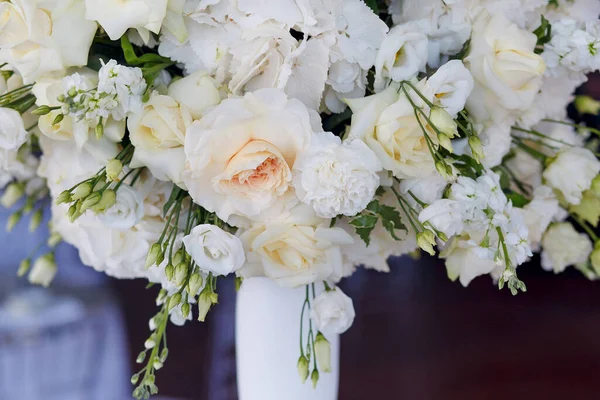 Large Bouquet White Roses Texture — Stock Photo, Image