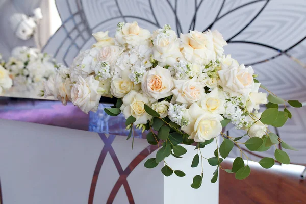 Large Bouquet White Roses Texture — Stock Photo, Image