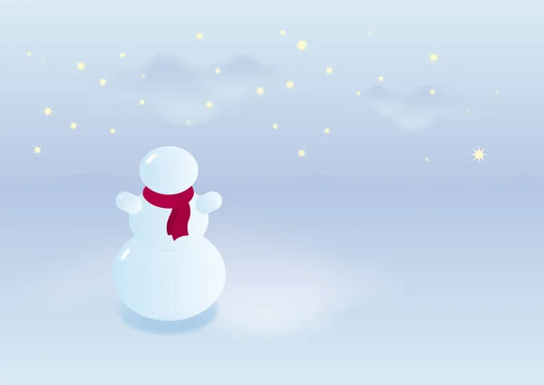 Ilustração vetorial de boneco de neve —  Vetores de Stock