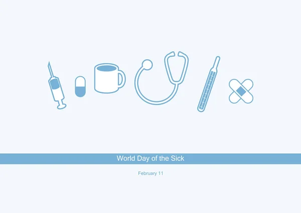 Παγκόσμια ημέρα του άρρωστος διανύσματος — Διανυσματικό Αρχείο