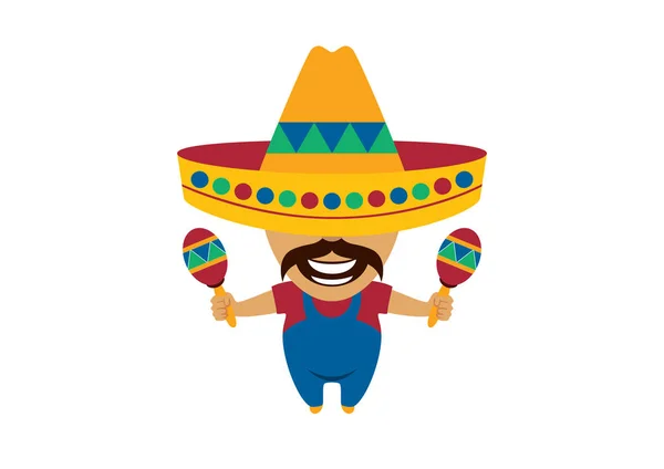 Mexican man cartoon character — Stock Vector