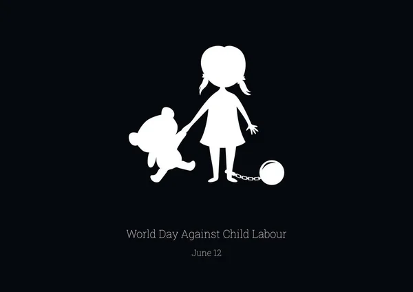 Dünya gün karşı çocuk işçiliğiyle vektör — Stok Vektör