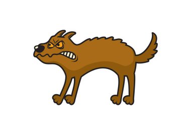 Angry brown dog icon vector clipart