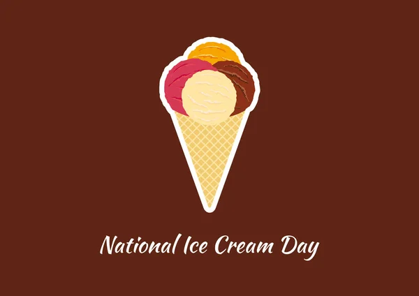 เวกเตอร์วันไอศกรีมแห่งชาติ — ภาพเวกเตอร์สต็อก