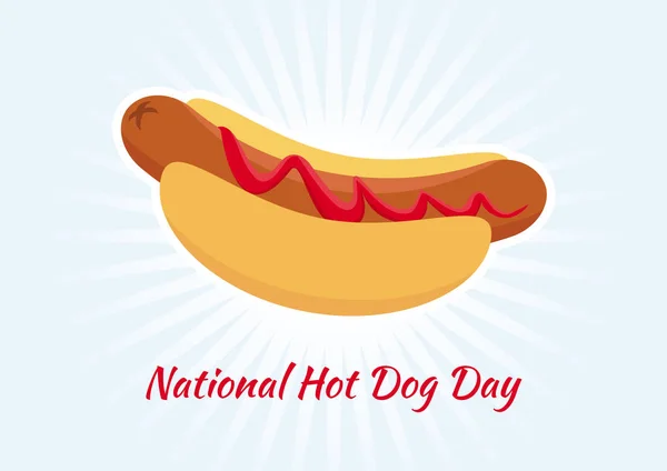Ulusal Hot Dog gün vektör — Stok Vektör