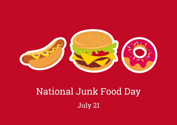 Krajowy dzień Junk Food wektor — Wektor stockowy