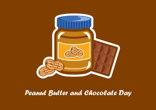 Nationale pindakaas en Chocolate dag vector — Stockvector