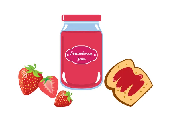 Aardbeienjam vector — Stockvector