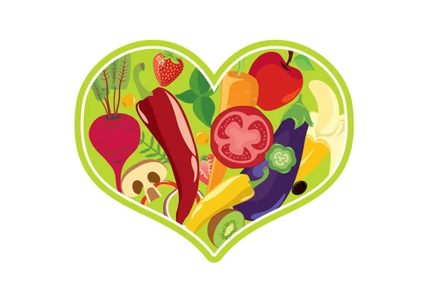 Vektor jantung sayur - Stok Vektor