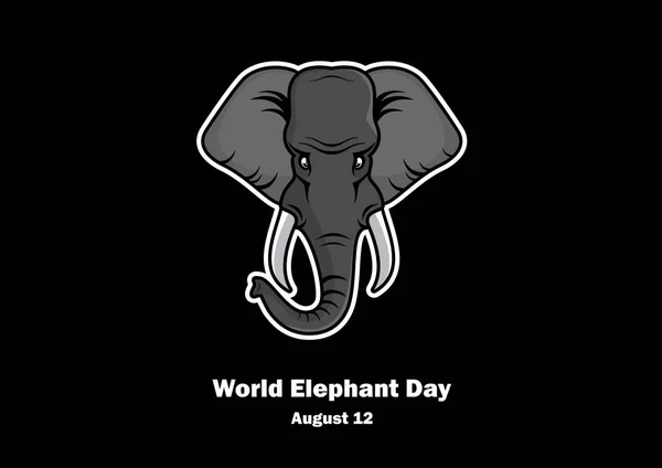 Día Mundial del Elefante vector — Archivo Imágenes Vectoriales