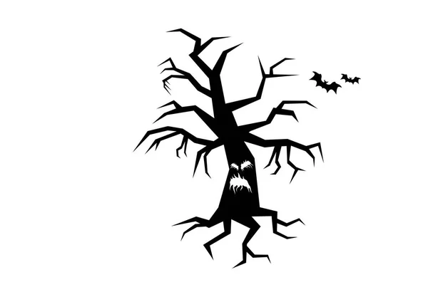 Horror árbol silueta vector — Archivo Imágenes Vectoriales