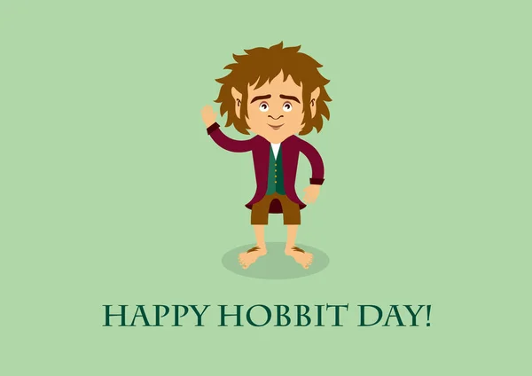 Gelukkig hobbit dag vector — Stockvector