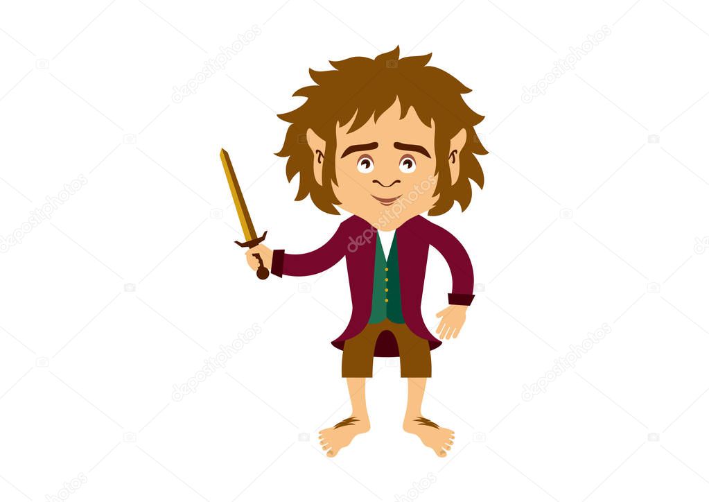 Hobbit cartoon character vector