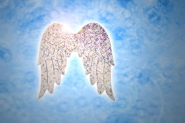 Wings Blue Background Stock Images Angel Wings Christmas Decorations — Stok fotoğraf