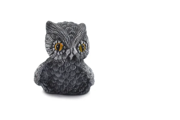 Owl Ceramic Decoration Stock Images Owl Statue Isolated White Background — Stock Photo, Image