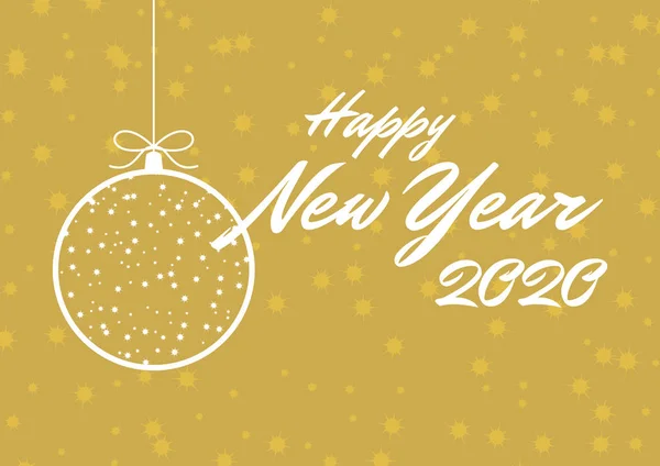 Ano novo feliz dourado 2020 em um vetor de fundo de Natal estrelado —  Vetores de Stock