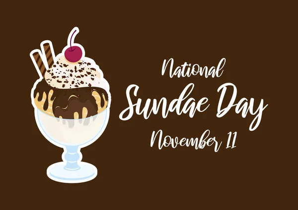 Día Nacional del Sundae vector — Archivo Imágenes Vectoriales