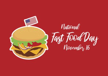 Ulusal Fast Food Günü vektörü