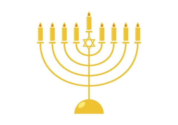 Hanukkah vettore della menorah dorata — Vettoriale Stock