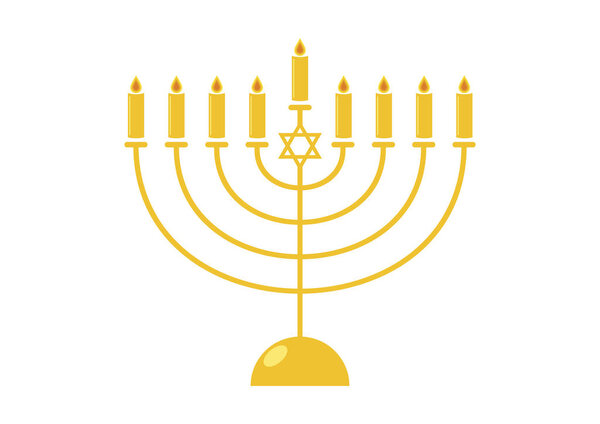 Золотой вектор меноры Хануки
