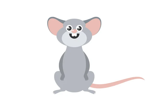 かわいいグレーのマウスのアイコンベクトル — ストックベクタ