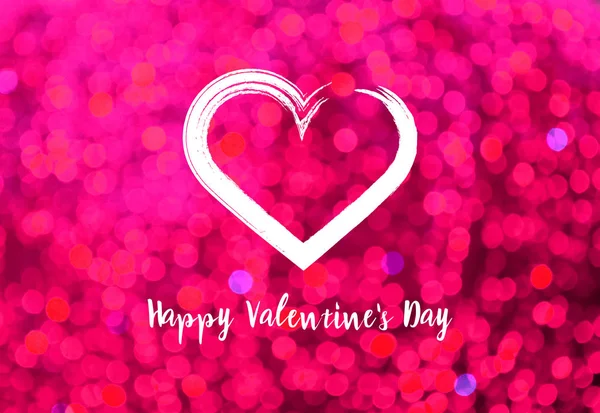 Feliz San Valentín signo con forma de corazón — Foto de Stock