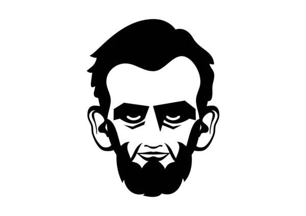 Abraham Lincoln head black silhouette icon vector — Stock vektor