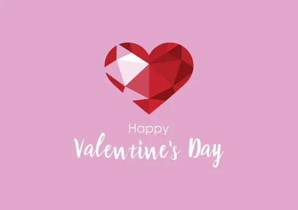 Happy Valentine 's Day Sign con vector de forma de corazón — Vector de stock