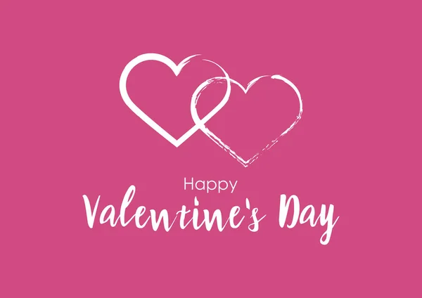 Happy Valentine 's Day Sign con vector de forma de corazón — Vector de stock