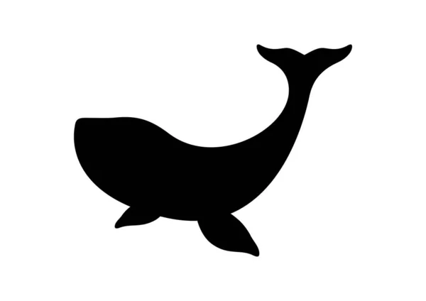 Whale black silhouette vector — Stockvektor