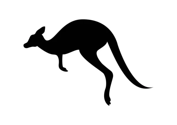 Vecteur silhouette noir kangourou — Image vectorielle