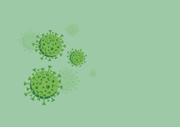 Вектор Коронавірусної Хвороби Covid 2019 Covid 2019 Зеленому Тлі Копіювальним — стоковий вектор