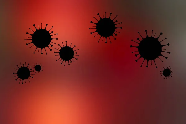 Coronavirus Covid Abstracte Rode Achtergrond Covid 2019 Een Rode Achtergrond — Stockfoto
