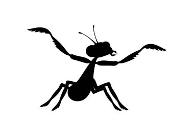 Praying mantis black silhouette icon vector. Mantis icon isolated on a white background. Mantis clip art vector Praying mantis black silhouette icon vector. Mantis icon isolated on a white background. Mantis clip art vector