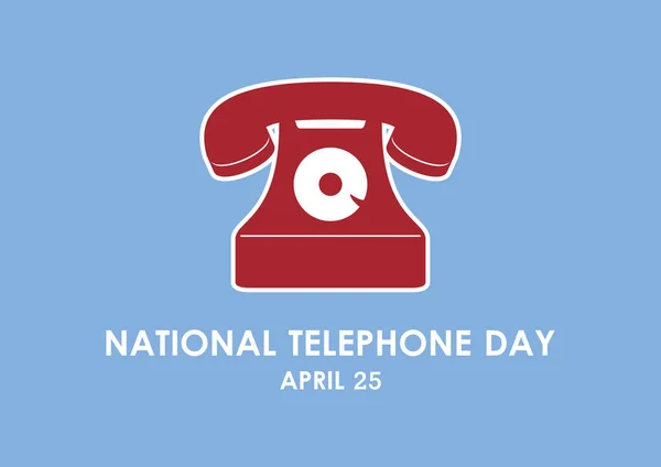 Nationaler Tag Des Telefons Altes Rotes Telefon Retro Ikone Plakat — Stockvektor