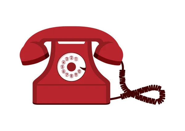 Stary Czerwony Wektor Telefoniczny Vintage Czerwony Wektor Telefonu Retro Ikona — Wektor stockowy