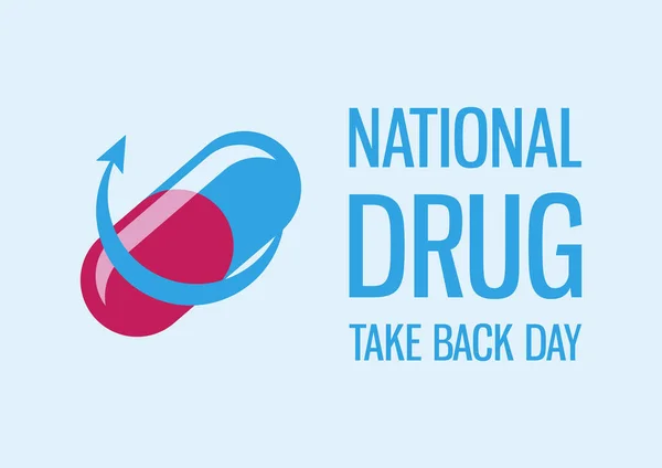 National Drug Take Back Day Vector Vector Píldora Azul Rosa — Archivo Imágenes Vectoriales