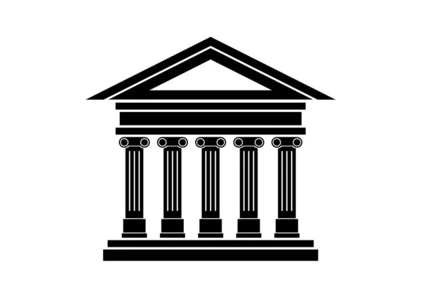 Antiguo Icono Del Edificio Vector Antiguo Templo Con Ícono Columnas — Archivo Imágenes Vectoriales