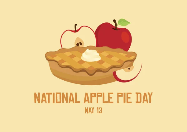 Día Nacional Del Tarta Manzana Vector Apple Pie Vector Icono — Archivo Imágenes Vectoriales