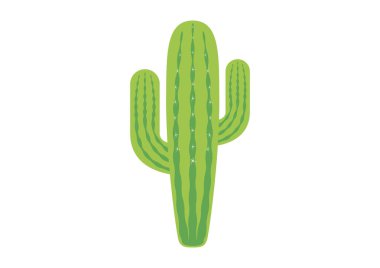 Green saguaro cactus icon vector. Fresh green cactus isolated on a white background. Green cactus with prickles clip art clipart
