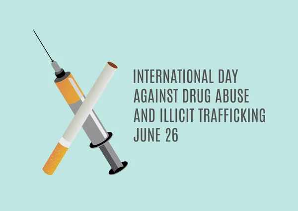 Διεθνής Ημέρα Κατά Της Κατάχρησης Ναρκωτικών Και Της Παράνομης Εμπορίας — Διανυσματικό Αρχείο