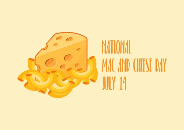 National Mac Cheese Day Vector Макароні Сирний Вектор Паста Сирною — стоковий вектор