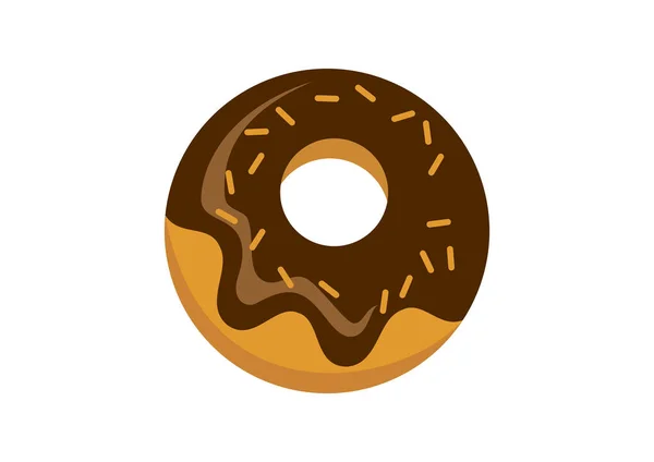 Donut Con Icono Hielo Chocolate Vector Vector Donas Chocolate Icono — Archivo Imágenes Vectoriales