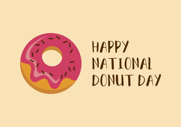 Национальным Днем Пончиков Вектором Розовых Пончиков Вектор Национального Дня Пончиков — стоковый вектор