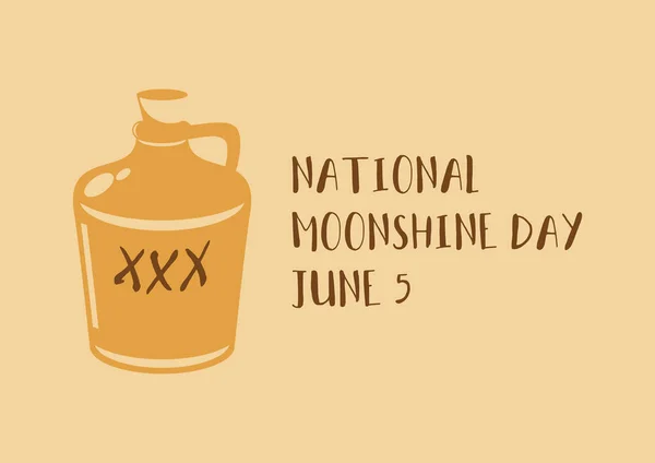 National Moonshine Day Vecteur Moonshine Bouteille Icône Vecteur Vintage Conteneur — Image vectorielle