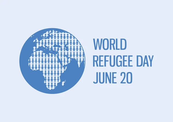 Journée Mondiale Des Réfugiés Vecteur Migration Humaine Sur Icône Terrestre — Image vectorielle