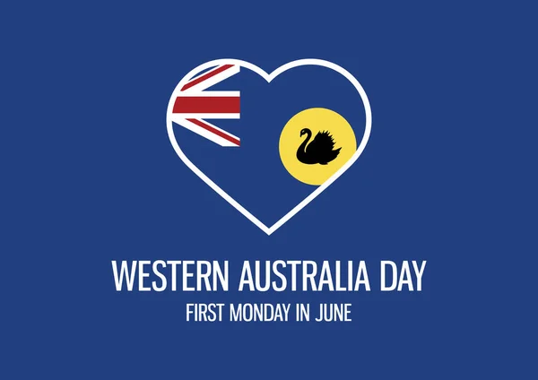 Vetor Dia Austrália Ocidental Ícone Bandeira Coração Australiano Feriado Western —  Vetores de Stock