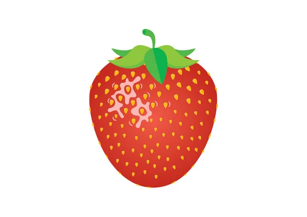 Erdbeerfrucht Symbol Vektor Frisch Saftige Erdbeere Symbol Vektor Erdbeere Isoliert — Stockvektor